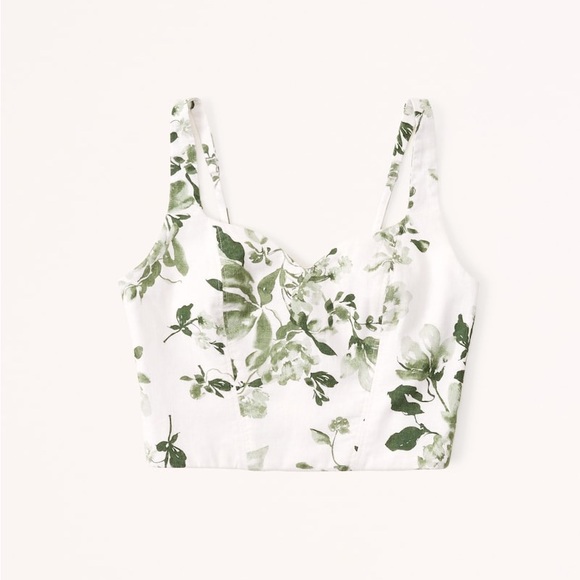 Abercrombie & Fitch Tops - NWT Abercrombie A&F Linen-Blend Notch-Neck cropped Set Top Size Small